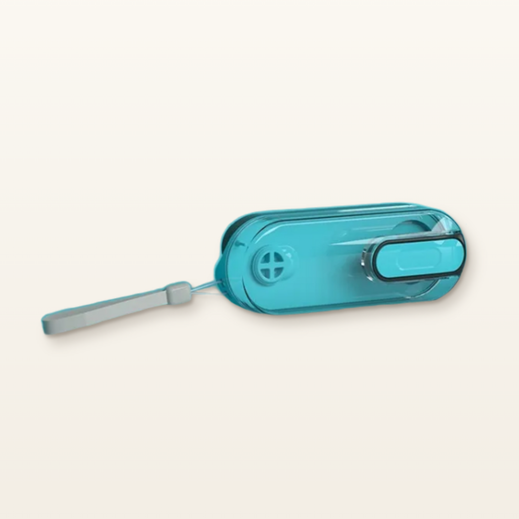 Blue PawTec Foldable Travel Water Bottle with strap