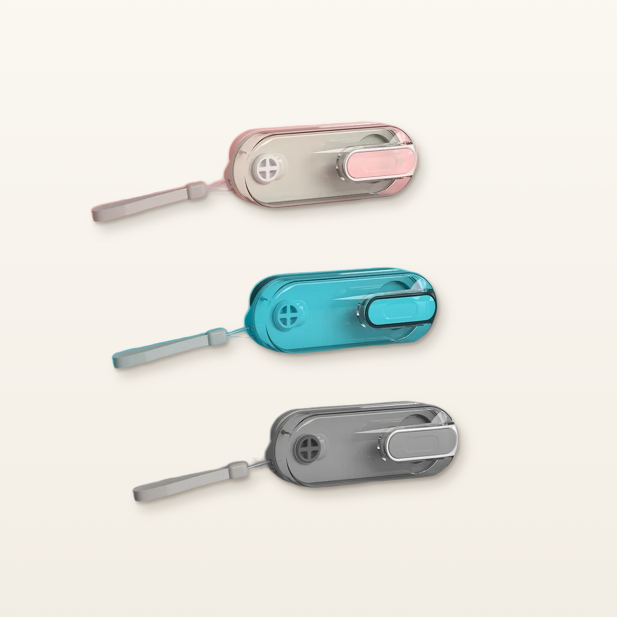 PawTec Foldable Travel Water Bottle in pink, blue and gray