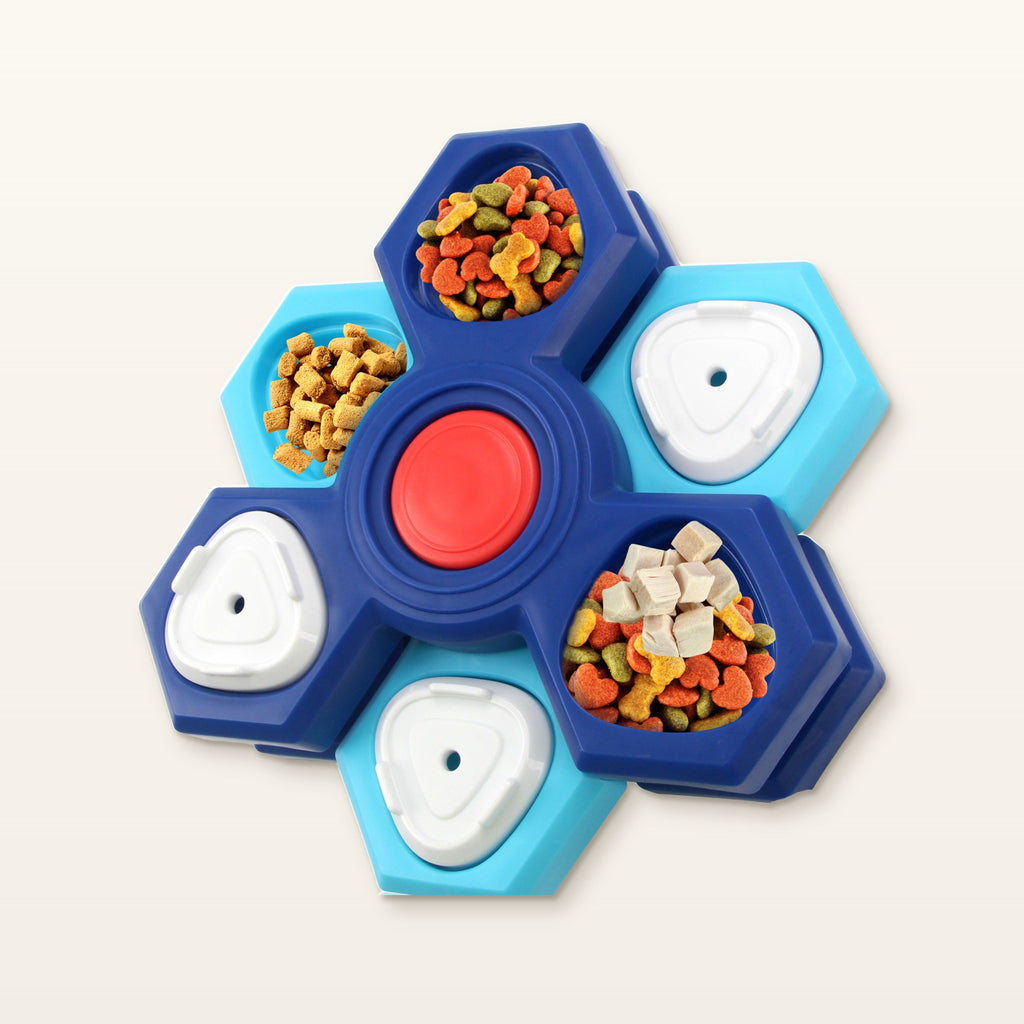 PawTec Interactive Treat Puzzle, 2-layer version, with treats in open compartments